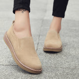 Niulatu To School 2025 New Spring Women Flats Sneakers Suede Leather Round Toe Shoes Casual Shoes Women Slip On Flat Loafers Jazz Oxford DJSE
