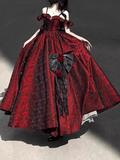 Niulatu Ball Gown Straps Long Burgundy Ruffles Lace Prom Dresses Birthday Outfits SD461