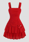 Niulatu A line Straps Red Short Homecoming Dress Birthday Dresses HZ1110