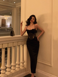 Sexy Mermaid Spaghetti Straps Black 18th Birthday Dress Party Gown Birthday Outfits Birthday Dress Ideas For Women HZ1214