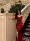 Sexy Mermaid Spaghetti Straps Red 21st Birthday Dress Party Gown Birthday Outfits Birthday Dress Ideas For Women HZ1214