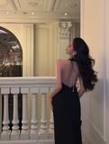 Sexy Mermaid Black Halter Backless 21st Birthday Dress Party Gown Birthday Outfits Birthday Dress Ideas For Women HZ1214