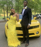 Niulatu Yellow Sweetheart Neckline Prom Dress Yellow Evening Dress HZ1007