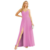 Niulatu Strap Bridesmaid Dresses for Women Chiffon Long Formal Party Prom HZ1007