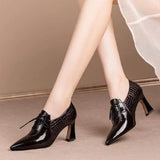 Niulatu Fashion Ladies Shoes 2025 Spring and Autumn New British Style Thick Heels All-match Temperament Small Leather Shoes DJSE