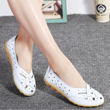 Niulatu Women Flats Soft Genuine Leather Flat Shoes Woman Loafers Oxford Shoes For Women White Shoes Moccasins Slipony Plus Size DJSE