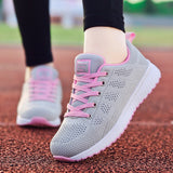 Niulatu Women Casual Shoes Fashion Breathable Walking Mesh Flat Shoes Sneakers Women 2025 Gym Vulcanized Shoes White Female Footwear DJSE