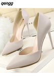 Niulatu Pumps Thin Heels Solid Women Pumps Sexy 10.5cm High Heels Pointed Toe Wedding Shoes Female DJSE