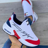 Niulatu Women Fashion Vulcanized Sneakers Platform Solid Color Flats Ladies Shoes Casual Breathable Wedges Ladies Walking Sneakers DJSE