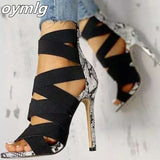 Niulatu Women Sandal High Heels Gladiator Ankle Strap Sandals 2025 Summer Ladies Party Pumps Shoes Sandalia Feminina Big Size DJSE