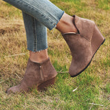 Niulatu Booties Winter Women Leopard Ankle Boots Footwear Platform High Heels Wedges Shoes Woman Bota Feminina DJSE