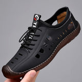 Niulatu Men's Casual Sandals Fashion Hollow Out Breathable Shoes Flat Business Soft Bottom Sneakers Sandalias Hombre DJSE