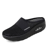 Niulatu Women Mesh Lightweight Shoes Woman Slippers Wedge Shoes Female Air Cushion Sandals Thick Bottem Casual Sneakers Plus Size 43 DJSE