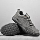 Niulatu Men's genuine Leather Casual Shoess lace up Trend Comfortable Men Shoes outdoor Sneakers British Fashion Men High Top Moccasins DJSE