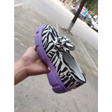 Niulatu Women Shoes 2025 Fashion Leopard Faux Suede Loafers Chunky Heel Metal Chain Slip On Summer Vulcanized Casual Mocassin Lazy Shoes DJSE