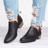 Niulatu Women&#39;s Fashion Spring Autumn Ankle Women Boots Square Heel Slip On Female High Heels Single Shoes Pointed Toe Casual shoes DJSE