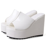 Niulatu Hot Sale Ladies Pumps Solid Slip On Open Toe Platform Sandals Women Wedges Casual Concise Outside Shoes Woman DJSE