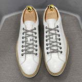 Niulatu Mens Casual Shoes Genuine Leather Lace-Up Fashion Sneakers Luxury Brand Alligator Print Street Travel Flat Shoes for Men DJSE