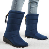 Niulatu New Winter Boots Women Waterproof Snow Boots Female Faux Fur Plush Warm Shoes For Women Down Boots Mid-calf botas de mujer DJSE
