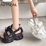Niulatu Women Platform Sandals Height Increasing Buckle Summer Beach Shoes Thick Sole Women Sandals Big Size 42 High Heels Shoe DJSE