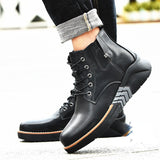 Niulatu Men Boots Elevator Shoes Height Heightening Man Increase Insole 7cm Leather Motorcycle Winter Fashion DJSE