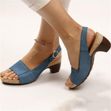 Niulatu Women Sandals Square Toe Comfortable Platform Shoes Woman Mid Heel Beach Party Sandals Plus Size Zapatos Mujer DJSE