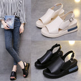Niulatu Sandals Women 2025 New Summer High-heeled Fish Mouth Women's Shoes Soft Leather High Platform Shoes Slippers DJSE