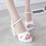 Niulatu Women Fish Mouth Platform High Heels Wedges Buckle Slope Sandals Women Shoes Woman Platform High Heels Sandals High Heels DJSE