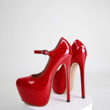 Niulatu New Women's Shoes Sexy Classic Platform Round Toe Patent Leather High Heels Party Banquet Shoes Large Size 35 to 42 DJSE