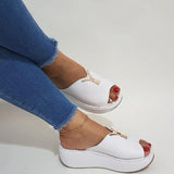 Niulatu For Women Open Toe Beige Heeled Sandals Med 2025 Women's Summer Heels Clogs Wedge Large Size Comfort Block Peep DJSE