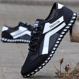 Niulatu Men Shoes Summer Brand Fashion Men Casual Shoes Lightweight Breathable Men Sneakers Lace Up Gray White Black Red Tenis Man Shoes DJSE