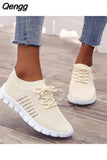 Niulatu 2025 Summer Mesh Breathable Sneakers Women Platform Casual Sport Shoes Women Comfort Lace Up Running Shoes Plus Size DJSE
