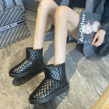 Niulatu Women Shoes 2025 Winter Woman Ankle Boot Fashion Plus Size Flat Booties Keep Warm Ladies Cotton Shoe Botas mujer DJSE
