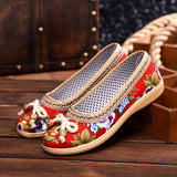 Niulatu Flat Shoes High Quality Cute Women Shoes National Wind Shallow Mouth Floral Flower Comfortable Soft Bottom Shoes DJSE