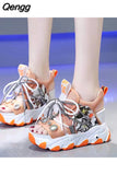 Niulatu Women Fashion Designer Height Increasing Ladies Sandal High Heels Shoes Woman Sport Beach Sandalias Wedges Platform Sandals DJSE