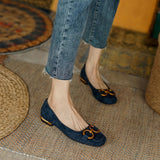 Niulatu Women Shoes Slip-on Shallow Mouth Casual Retro Females Shoes breathable square toe loafer Ladies Daily Footwear DJSE