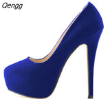Niulatu women pumps flock 14cm high heels women shoes Pointed Toe Thin Heels valentine Wedding Dress Shoes luxury designer DJSE