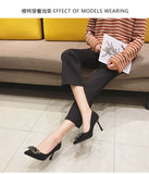 Niulatu Women Pumps Slip-On Fashion Sexy Pointed Toe High-heel Shoes with Metal Buckle Women Shoes Zapatos De Muje DJSE