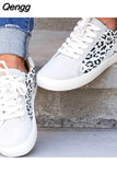 Niulatu Canvas Shoes New Light Slip on Flat Ladies Casual Shoes Woman Loafers White Sneakers Leopard Flats Plus Size DJSE
