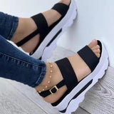 Niulatu Clip Toe Platform Sandals Women Strap Buckle Summer Beach Shoes Woman Non-Slip Thick Bottom Wedges Sandalias Mujer DJSE