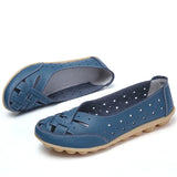 Niulatu Size 35-44 Summer Cut Out Women Genuine Leather Shoes Woman Ballet Flats Casual Sandals Women Loafers WSH2685 DJSE