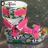 Niulatu New Ladies Platform Gladiator Sandals INS Hot Colorful Wedges Summer Women's Sandals Party Wholesale Shoes Woman DJSE