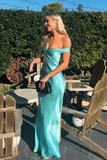 Niulatu Mermaid Off The Shoulder Yellow Satin Long Evening Dress Prom Dresses SD2063