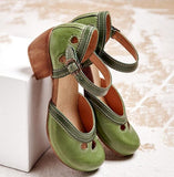 Niulatu Cute Mary Janes Pumps Women Cutout Rome Round Toe Casual Office Comfy Summer High Heels Shoes Chunky Heels Pumps DJSE