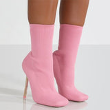 Niulatu Women Ankle Boots Shoes Square Toe Knitted Ladies Socks Boots High Heels Fashion Female Short Boot Woman Booties 2025 DJSE