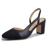 Niulatu Low Heels Real Leather Slingbacks Shoes Women Square Toe Pumps Thick Heel Shoes Brand Design Lady Footwear 2025 Size 40 DJSE