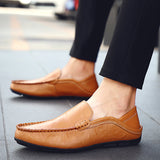 Niulatu Mens Shoes Casual Luxury Brand Summer Men Loafers Genuine Leather Moccasins Light Breathable Slip on Boat Shoes JKPUDUN DJSE