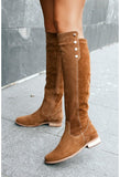 Niulatu Women Long Boots Winter Black Solid Suede Warmed Ladies High Boots Wide Heels Autumn Fashion Mature Concise Round Toe Shoes DJSE