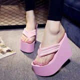 Niulatu Shoes Lady House Slippers Platform Slides Low on A Wedge Rubber Flip Flops Summer New Clogs Woman Candy Colors DJSE