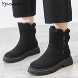 Niulatu Women Winter 2025 New In Plus Velvet Woman Shoes Warm Boots Thick Cotton Shoes Furry Black Women Boots Botas De Mujer DJSE